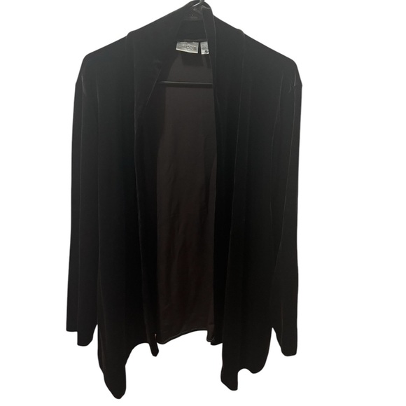 Chico’s Brown Velvet Open Cardigan  And Pull On Pants Size XL - Picture 2 of 5
